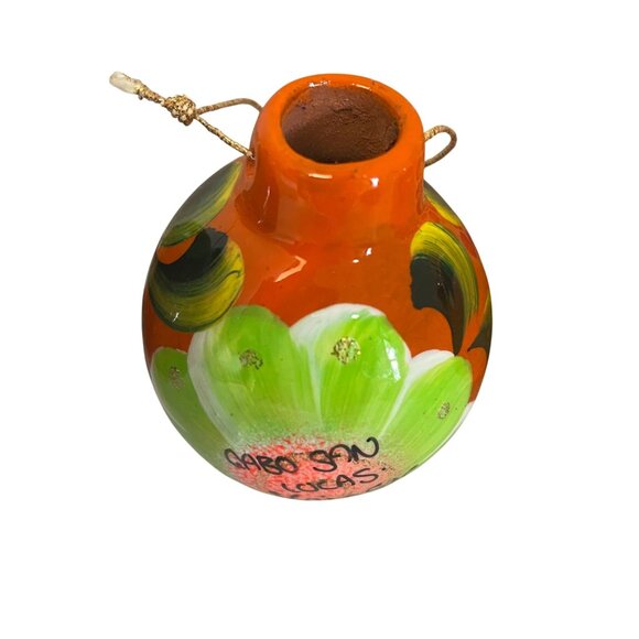Handcrafted Cabo San Lucas Ceramic Ornament Trio With Bright Floral Designs  3" - Picture 10 of 13